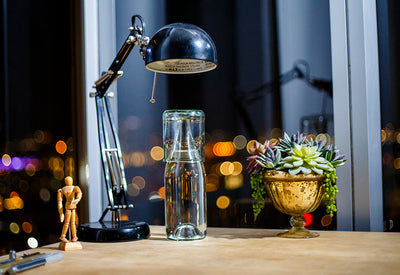 Top Hat Combo : Nesting Carafe & Glass set in Clear